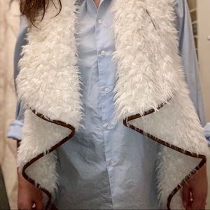 White Fluffy Vest